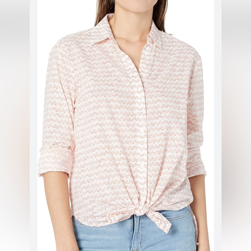 NYDJ Classic Lawn Shirt Top Sand Dunes Color